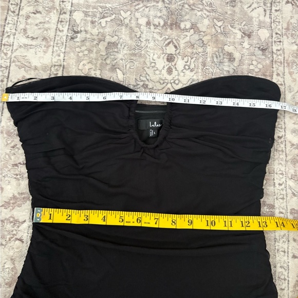 Lulus Chania Black Strapless Midi Dress Size Large NWT Wedding Guest Cocktail - Picture 7 of 11